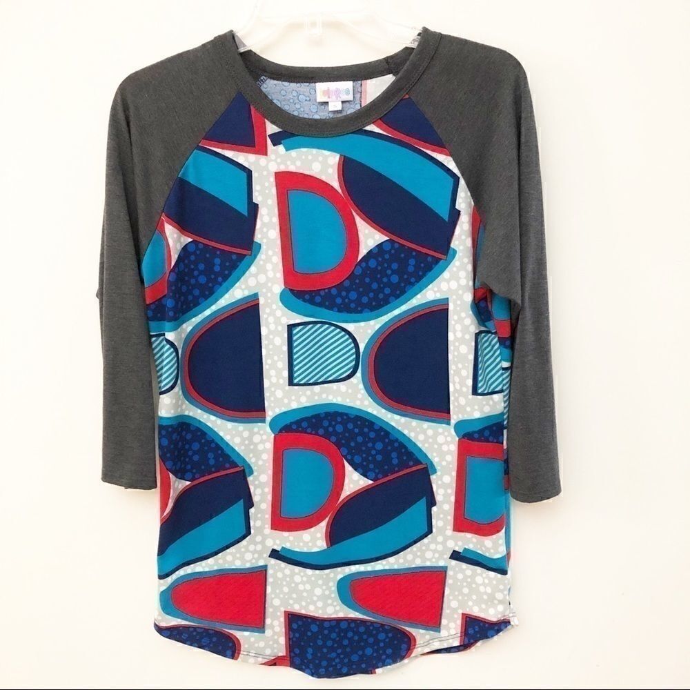 LulaRoe Randy Baseball 3/4 Sleeve Shirt -Size S